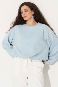 Голубой свитшот-баллон оверсайз — MG Wear