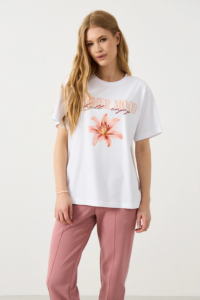 Футболка с принтом белая — хлопок — MG Wear