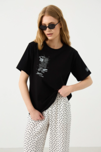 Футболка с принтом чёрная — хлопок — MG Wear