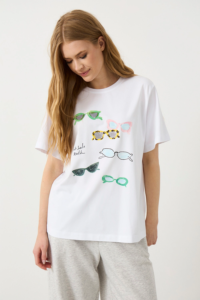 Футболка с принтом белая — хлопок — MG Wear