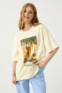 Футболка оверсайз жёлтая — белорусский трикотаж — MG Wear